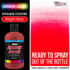 Bright Red, Opaque Acrylic Airbrush Paint, 8 oz. Ready to Spray