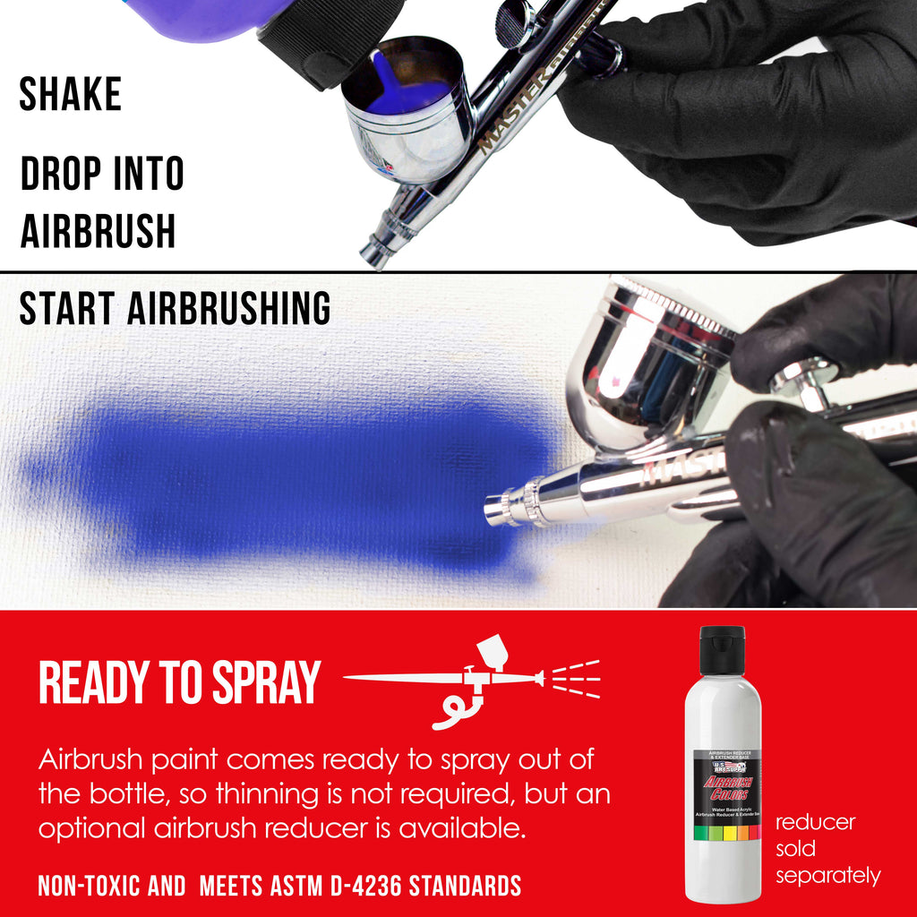 Bright Red, Opaque Acrylic Airbrush Paint, 8 oz. Ready to Spray