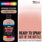 Light Tan, Opaque Acrylic Airbrush Paint, 8 oz. Ready to Spray