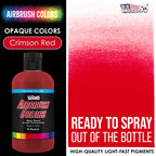 Crimson Red, Opaque Acrylic Airbrush Paint, 8 oz. Ready to Spray