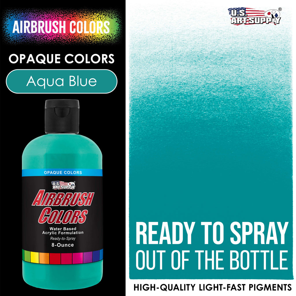 Aqua Blue, Opaque Acrylic Airbrush Paint, 8 oz. Ready to Spray