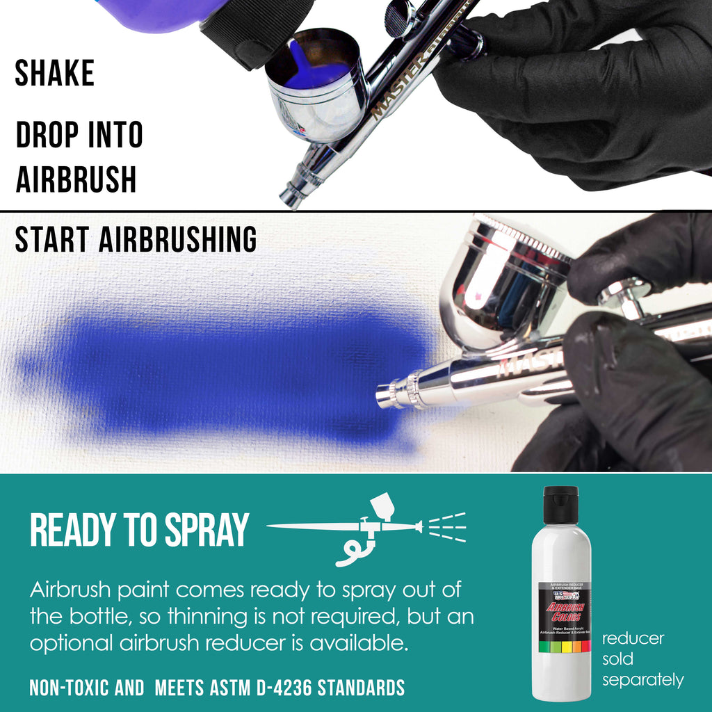 Aqua Blue, Opaque Acrylic Airbrush Paint, 8 oz. Ready to Spray