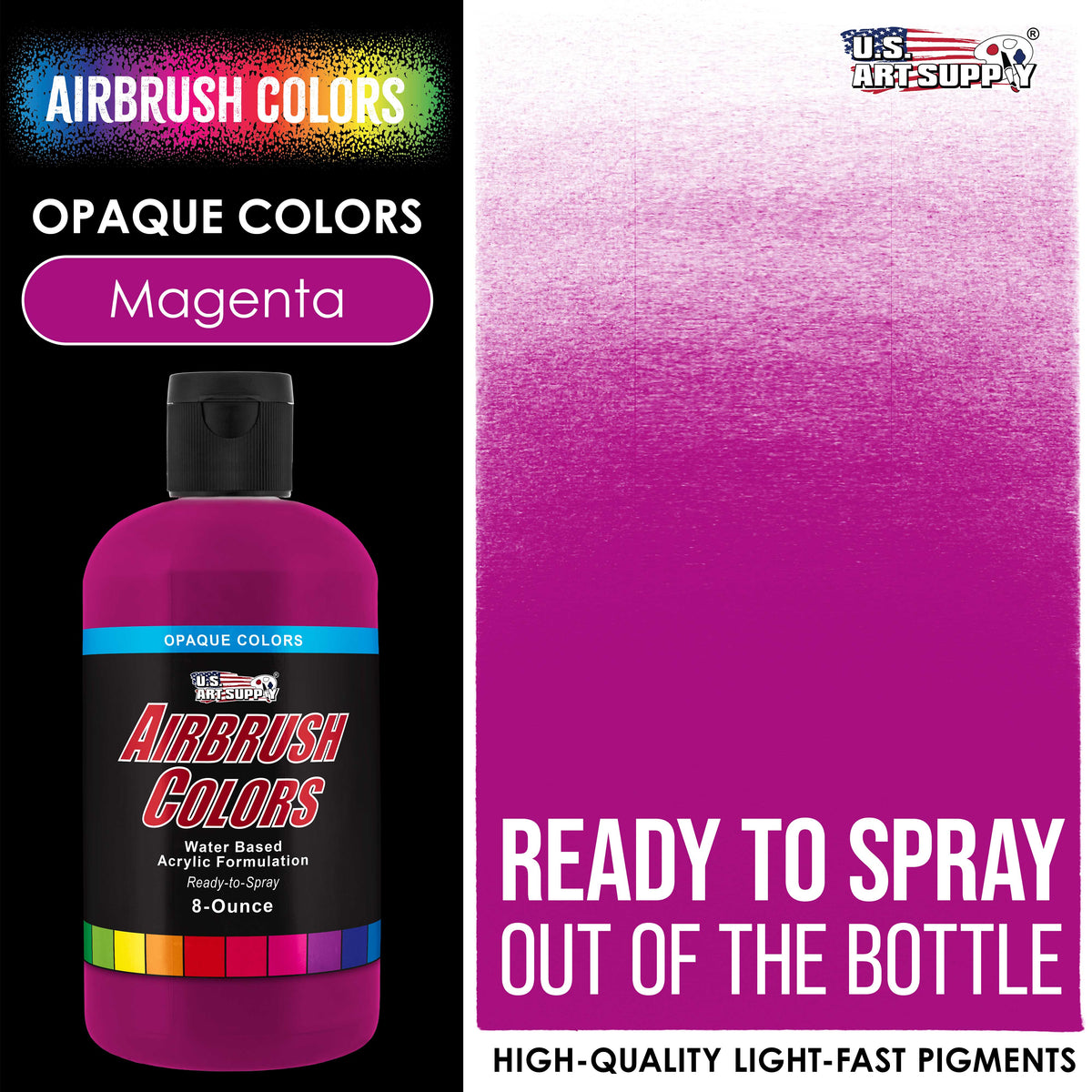 Magenta, Opaque Acrylic Airbrush Paint, 8 oz. Ready to Spray