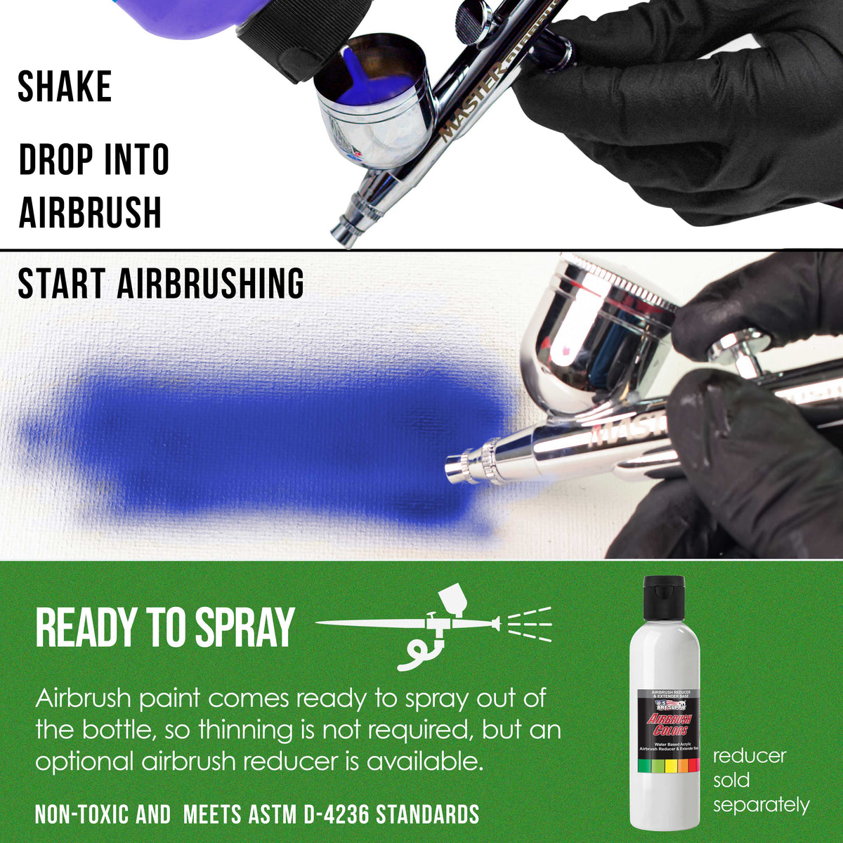 Green Pearl, Pearlized Acrylic Special Effects Airbrush Paint, 8 oz. Ready to Spray