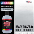 Silver Pearl, Pearlized Acrylic Special Effects Airbrush Paint, 8 oz. Ready to Spray