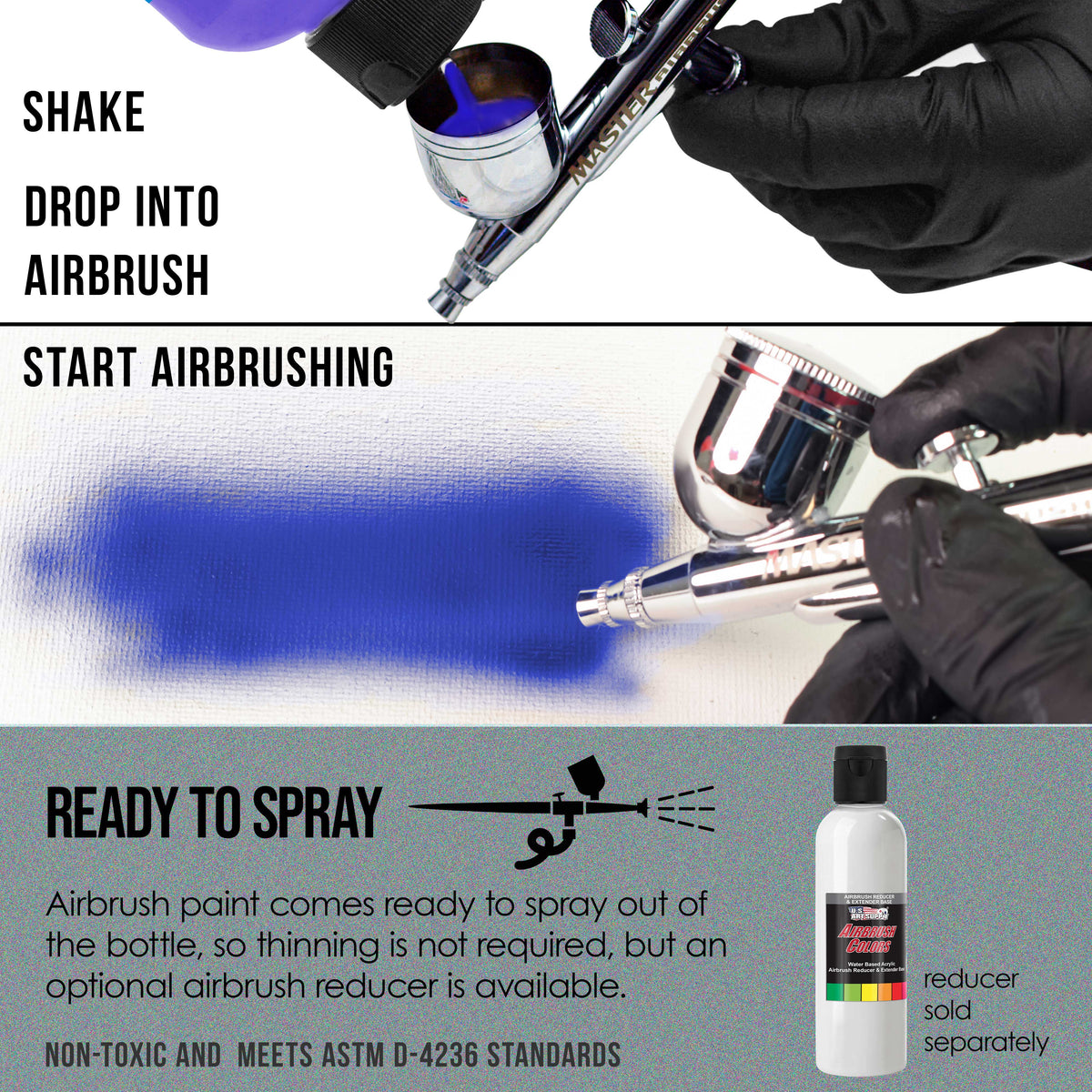 Silver Pearl, Pearlized Acrylic Special Effects Airbrush Paint, 8 oz. Ready to Spray