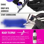 Neon Magenta, Acrylic Special Effects Airbrush Paint, 8 oz. Ready to Spray