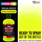 Neon Chartreuse, Green/Yellow Acrylic Special Effects Airbrush Paint, 8 oz. Ready to Spray