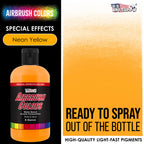 Neon Yellow, Acrylic Special Effects Airbrush Paint, 8 oz. Ready to Spray