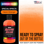 Neon Orange, Acrylic Special Effects Airbrush Paint, 8 oz. Ready to Spray
