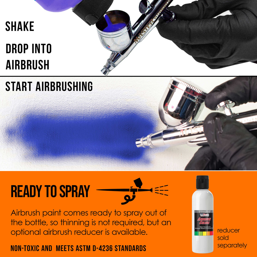 Neon Orange, Acrylic Special Effects Airbrush Paint, 8 oz. Ready to Spray
