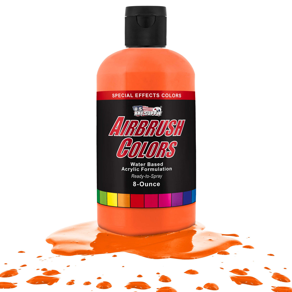 Neon Orange, Acrylic Special Effects Airbrush Paint, 8 oz. Ready to Spray