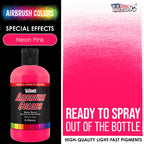 Neon Pink, Acrylic Special Effects Airbrush Paint, 8 oz. Ready to Spray
