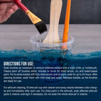 Brush Cleaner and Restorer, 16 oz - Cleans Paint Brushes, Airbrushes, Art Tools, Remove Dried On Acrylic Oil, Water-Based Paint Colors