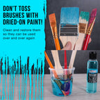 Brush Cleaner and Restorer, 4 oz - Cleans Paint Brushes, Airbrushes, Art Tools, Remove Dried On Acrylic Oil, Water-Based Paint Colors