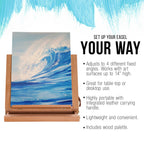 Solana Adjustable Wood Art Easel: Portable Beechwood Tabletop Easel with Storage Drawer & Palette for Painting & Drawing, Artist Desktop