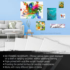 5-Pack Bulk Stretched Canvas for Painting 4 x 4 inch, Gallery Depth 1-1/2" Profile - 12oz Acrylic Gesso Triple Primed, Professional Artist Quality, 100% Cotton - Oil, Pouring Paint
