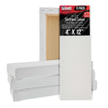 5-Pack Bulk White Stretched Canvas for Painting 4" x 12" Gallery Depth 1-1/2" Profile - Professional Artist Quality, 100% Cotton 12-Ounce Gesso Triple Primed for Acrylic Pouring, Oil