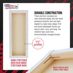 Long Stretched Canvas for Painting 6x18 inch Gallery Depth 1-1/2" Thick, 3-Pack - 12oz Acrylic Gesso Triple Primed, Professional Artist Quality, 100% Cotton - Pouring, Oil Paint