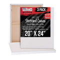 Large Stretched Canvas for Painting 20x24 inch Gallery Depth 1-1/2" Thick, 3-Pack - 12oz Acrylic Gesso Triple Primed, Professional Artist Quality, 100% Cotton - Oil, Pouring Paint