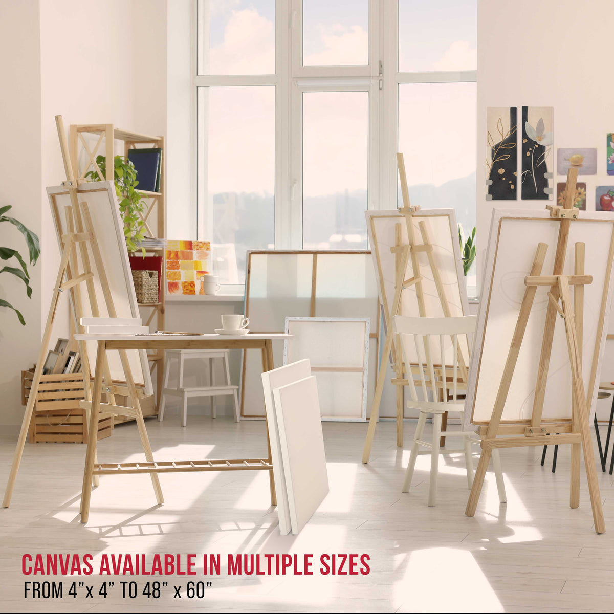 Square Stretched Canvas for Painting 36x36 inch Gallery Depth 1-1/2" Thick, 2-Pack - 17oz Acrylic Gesso Triple Primed, Professional Artist Quality, 100% Cotton - Oil, Pouring Paint