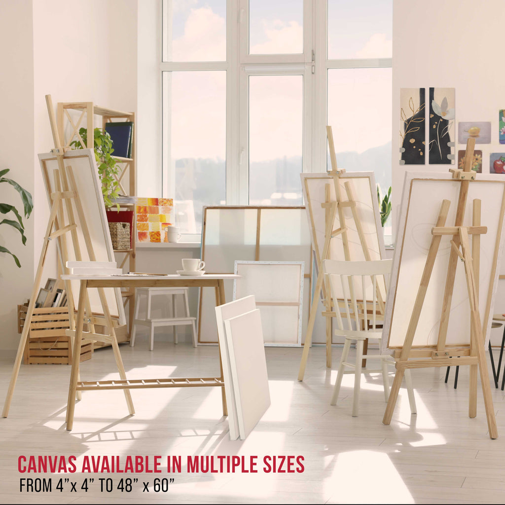 Large Stretched Canvas for Painting 24x24 inch Gallery Depth 1-1/2" Thick, 3-Pack - 12oz Acrylic Gesso Triple Primed, Professional Artist Quality, 100% Cotton - Oil, Pouring Paint