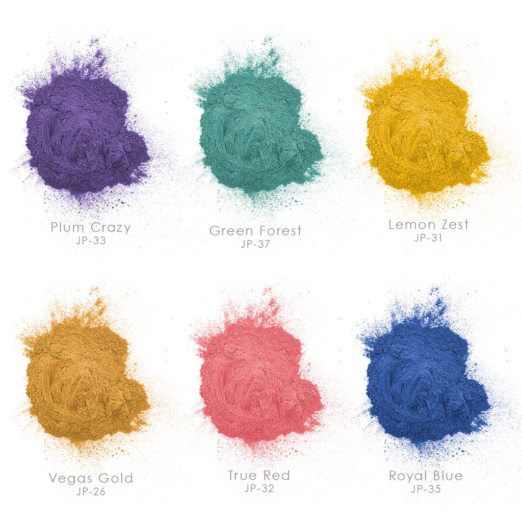 Jewelescent Mica Pearl Pigment Powder Kit, 6 Basic Colors, 3.5 oz (100g) Pouches - Cosmetic Grade, Epoxy Resin Color Pigment, Mica Powder for Resin, Soap, Slime, Candle Dye, Art