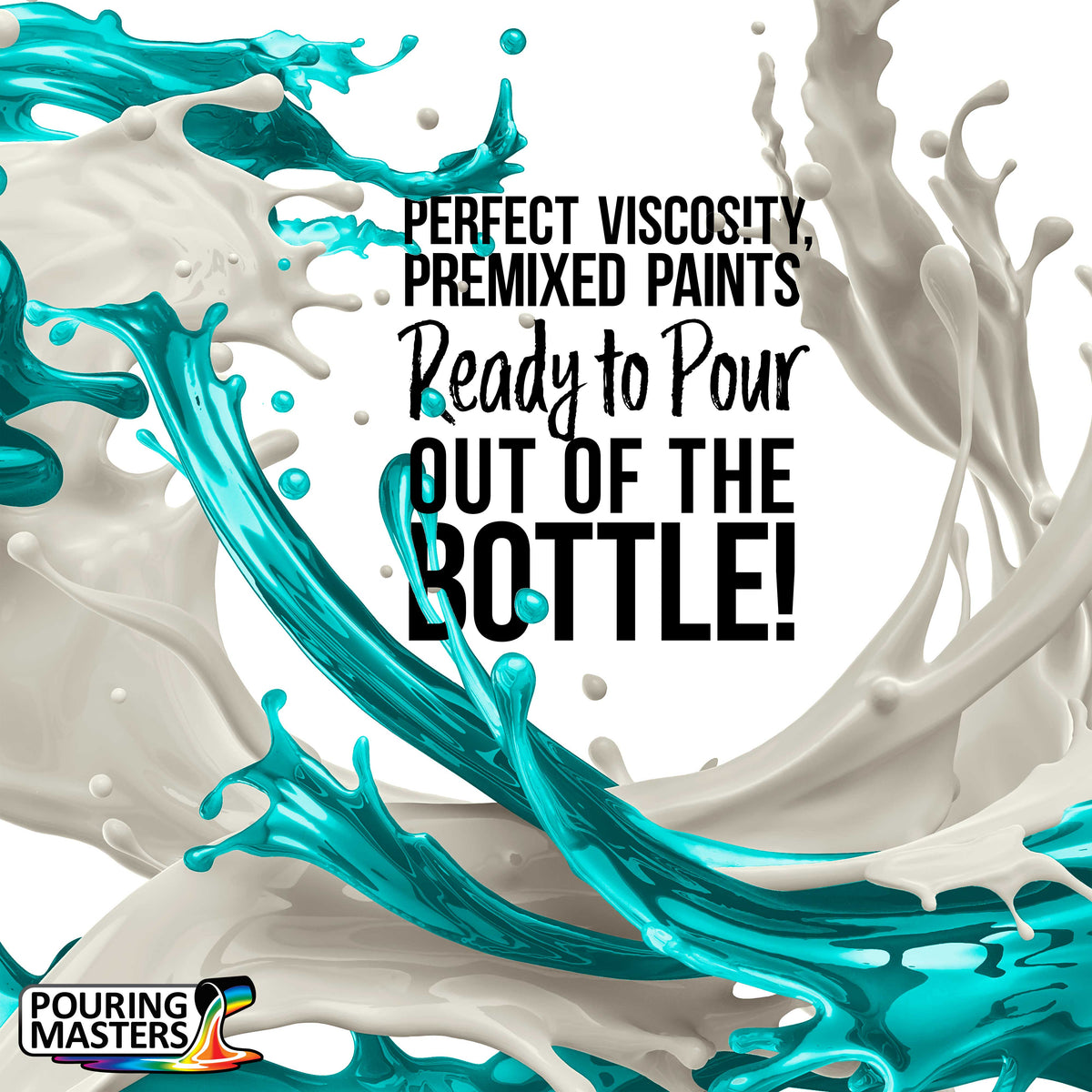 48-Color Ready-to-Pour Acrylic Pouring Paint Set: Premium Pre-Mixed, Silicone Oil & Gloss Medium, 2oz & 8oz Bottles, for Canvas, Wood & Crafts