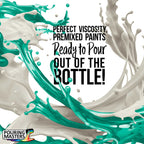Pouring Masters Aquamarine Ready to Pour Acrylic Pouring Paint - Premium 8-Ounce Pre-Mixed Fluid Acrylic Paint - Fluid Art Supplies for Canvas, Wood, Paper, Tile & Rocks