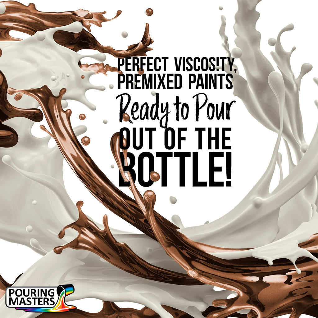 Pouring Masters Coffee Brown Metallic Pearl Ready to Pour Acrylic Pouring Paint - Premium 64-Ounce Pre-Mixed Fluid Acrylic Paint - Fluid Art Supplies for Canvas, Wood, Paper, Tile & Rocks