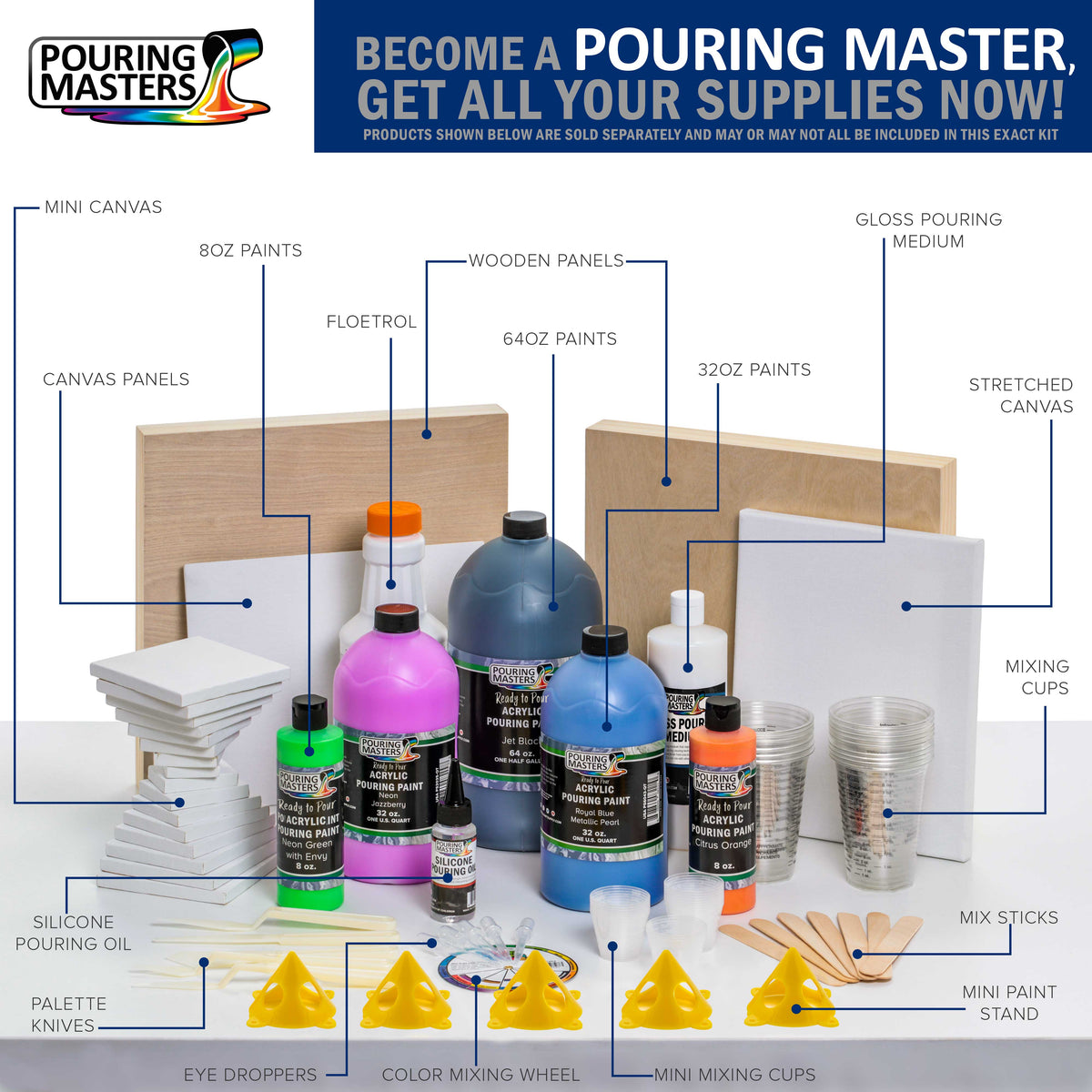 Pouring Masters Rose Gold Metallic Pearl Ready to Pour Acrylic Pouring Paint - Premium 64-Ounce Pre-Mixed Fluid Acrylic Paint - Fluid Art Supplies for Canvas, Wood, Paper, Tile & Rocks