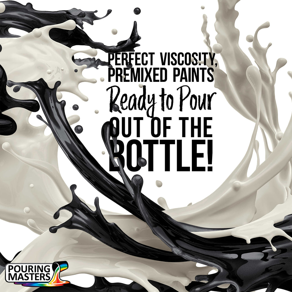Pouring Masters Pewter Gray Bark Metallic Pearl Ready to Pour Acrylic Pouring Paint - Premium 32-Ounce Pre-Mixed Fluid Acrylic Paint - Fluid Art Supplies for Canvas, Wood, Paper, Tile & Rocks