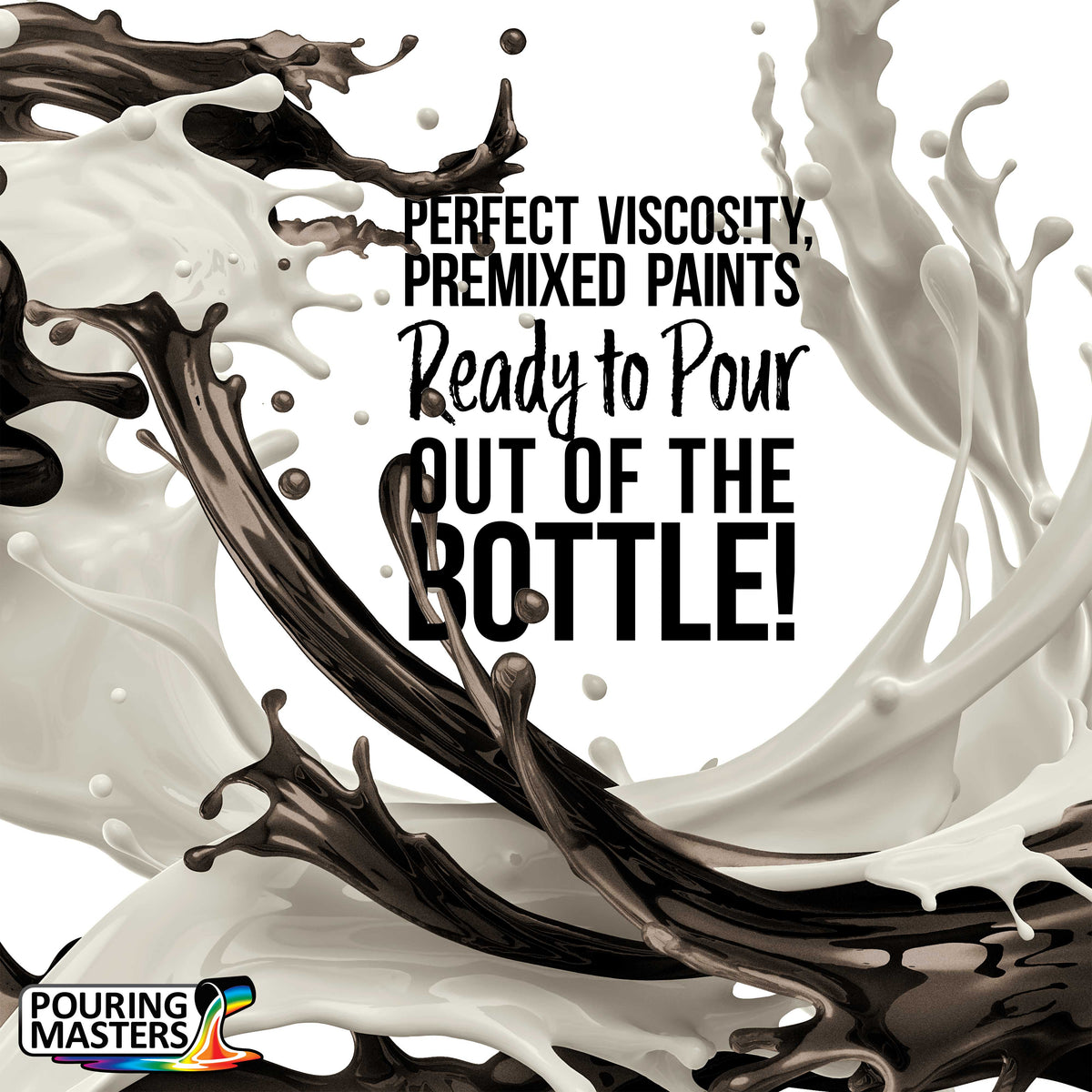 Pouring Masters Gunmetal Gray Metallic Pearl Ready to Pour Acrylic Pouring Paint - Premium 32-Ounce Pre-Mixed Fluid Acrylic Paint - Fluid Art Supplies for Canvas, Wood, Paper, Tile & Rocks