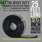Pool Backwash Hose 1 1/2 Inch Diameter x 25 Feet - Discharge Hose for Pump, Sand Filter & Sump Pump Hoses - Burst Resistant Lay Flat Drainage Hoses for Inground & Above Ground Pools