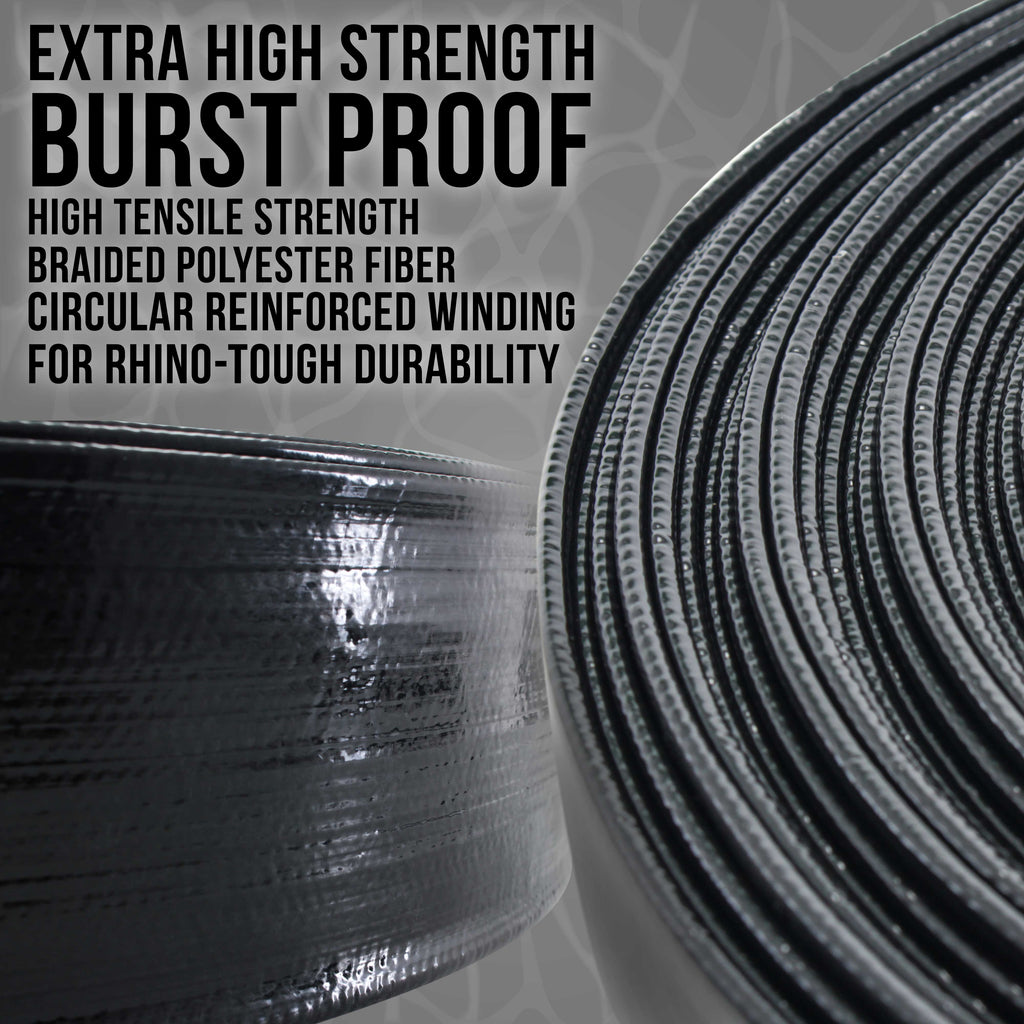 Pool Backwash Hose 1 1/2 Inch Diameter x 25 Feet - Discharge Hose for Pump, Sand Filter & Sump Pump Hoses - Burst Resistant Lay Flat Drainage Hoses for Inground & Above Ground Pools