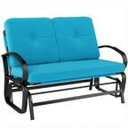 2-Person Outdoor Glider Bench with Cushions, Blue