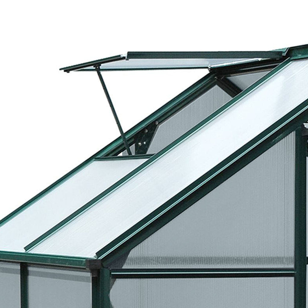 6' x 4' x 6.6' Polycarbonate Greenhouse with Aluminum Frame, Green