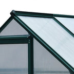 6' x 4' x 6.6' Polycarbonate Greenhouse with Aluminum Frame, Green