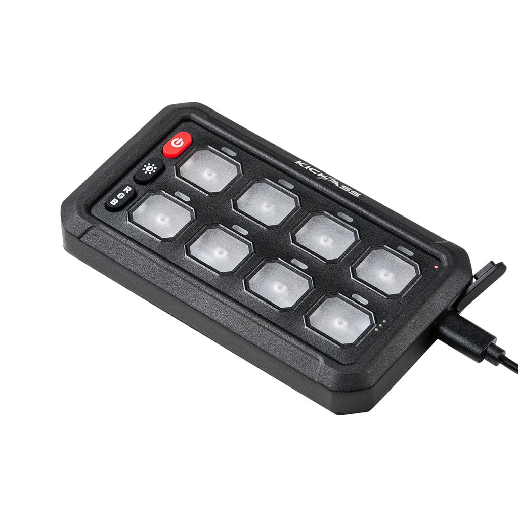 KickAss 12/24V 8 Gang Wireless Switch Panel with Magnetic Charging Cradle - MKII