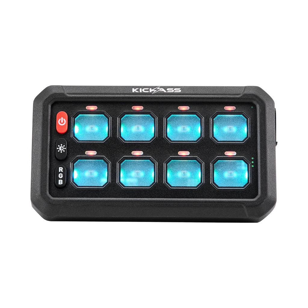 KickAss 12/24V 8 Gang Wireless Switch Panel with Magnetic Charging Cradle - MKII