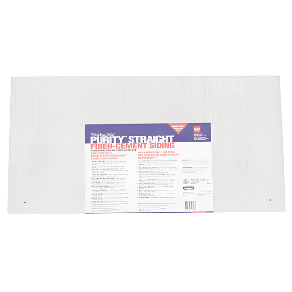 WeatherSide Fiber-Cement Siding - Purity Straight Shingle w/ Textured Surface - 12 in x 24 in (18 Shingles - Approx 33 Sq Ft)