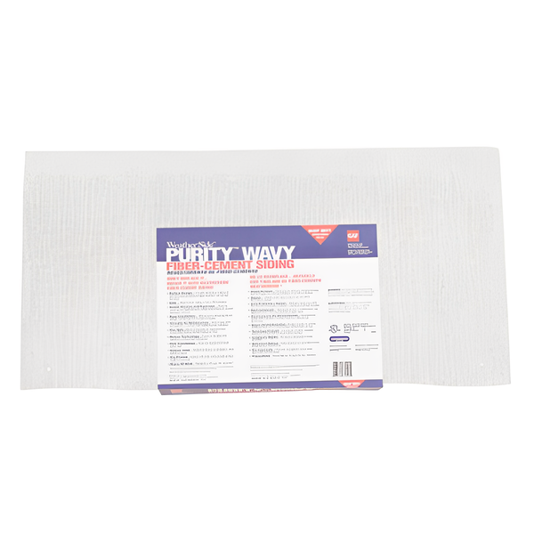 WeatherSide Fiber-Cement Siding - Purity Wavy Shingle w/ Textured Surface - 12 in x 24 in  (18 Shingles - Approx 33 Sq Ft)