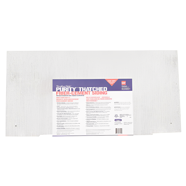 WeatherSide Fiber-Cement Siding - Purity Thatched Shingle w/ Textured Surface - 12 in x 24 in (19 Shingles - Approx 33 Sq Ft)