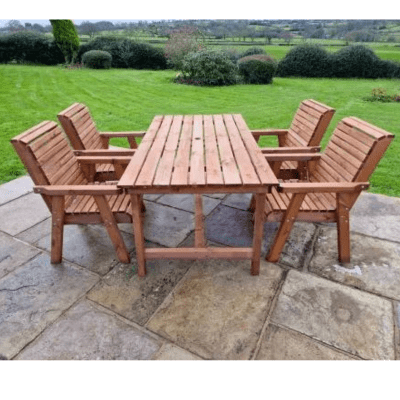 Churnet Valley 4 Seat Table Set 4 Chairs 179.5cm Table