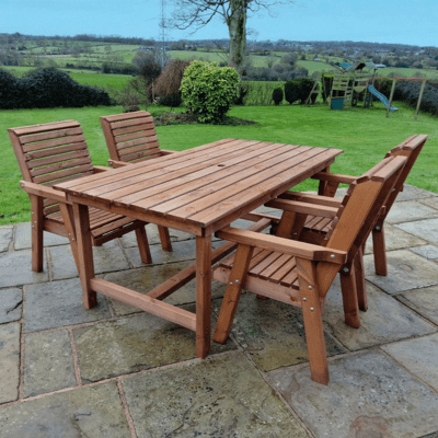 Churnet Valley 4 Seat Table Set 4 Chairs 179.5cm Table