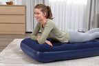 Single Flocked Airbed with Built-In Pillow