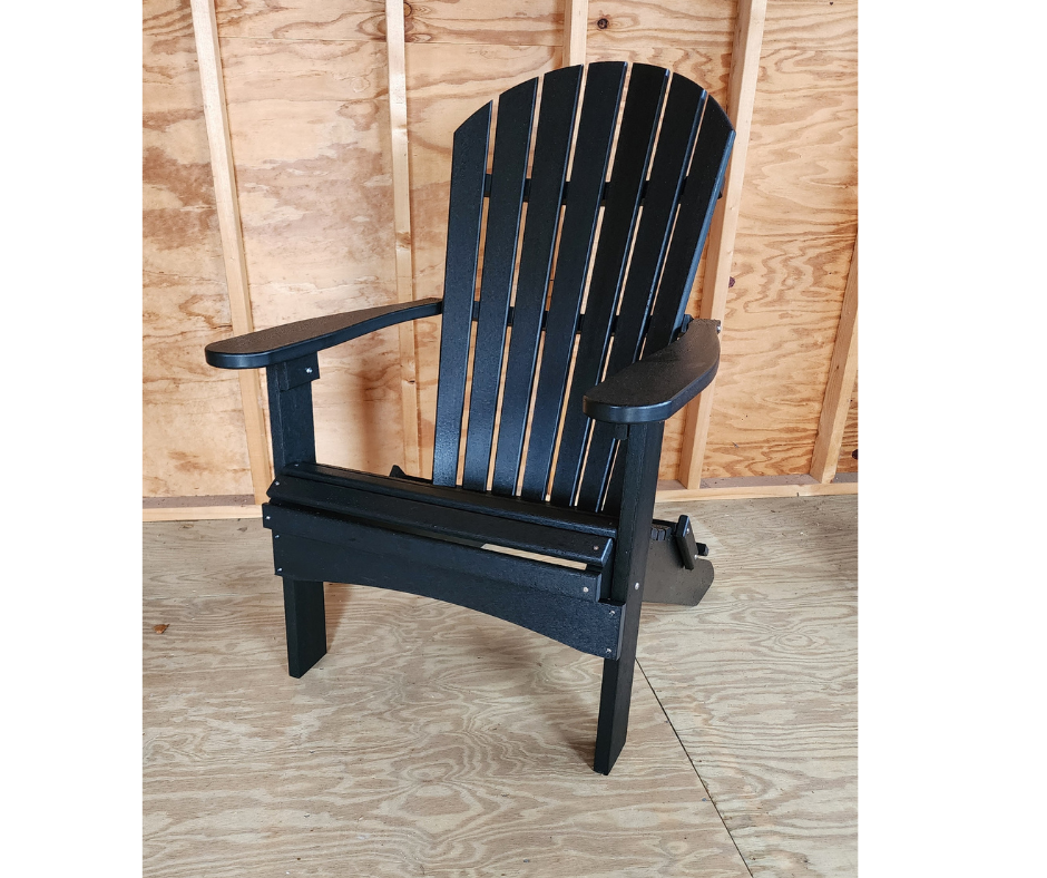 COMFO BACK FOLDING ADIRONDACK CHAIR- BLACK