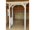4' WHITE VINYL ARBOR WITH GROUND ANCHORS