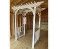 4' WHITE VINYL ARBOR WITH GROUND ANCHORS