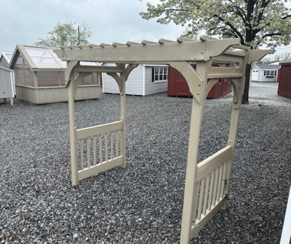 6' CLAY VINYL ARBOR WITH GROUND ANCHORS